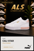 Puma Cali Star en cuir – Femme – Blanc / Rose pêche