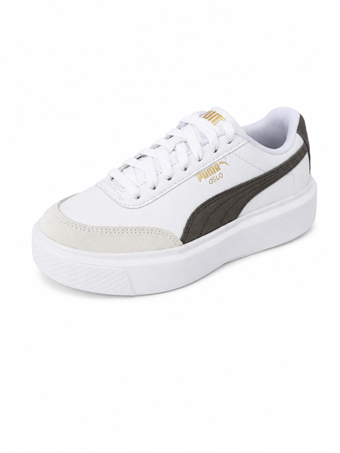 Puma Oslo Maja Archive en cuir – Femme – Blanc / Kaki