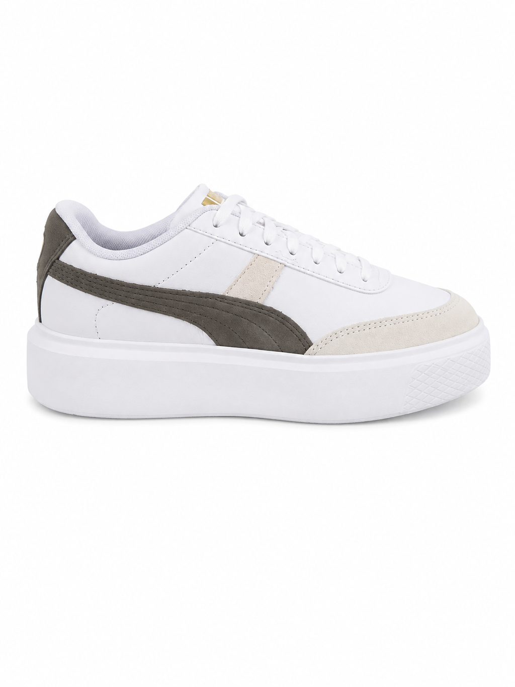 Puma Oslo Maja Archive en cuir – Femme – Blanc / Kaki