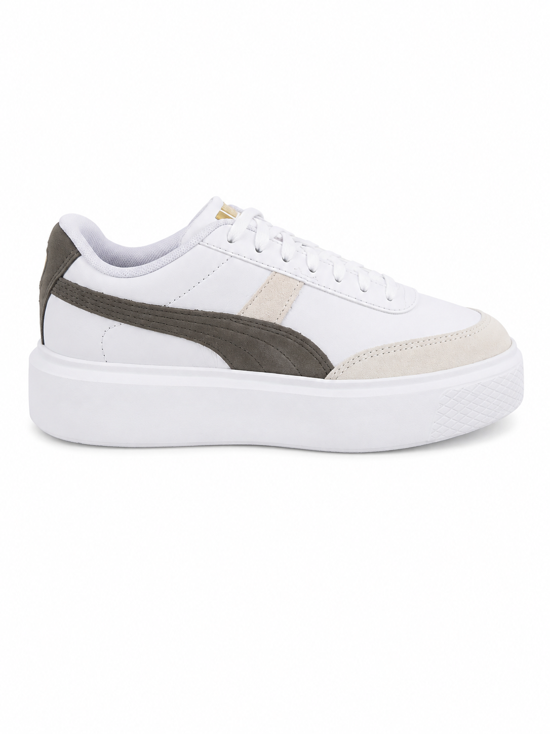 Puma Oslo Maja Archive en cuir – Femme – Blanc / Kaki