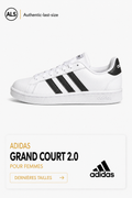adidas Grand Court – Baskets en cuir – Blanc / Noir