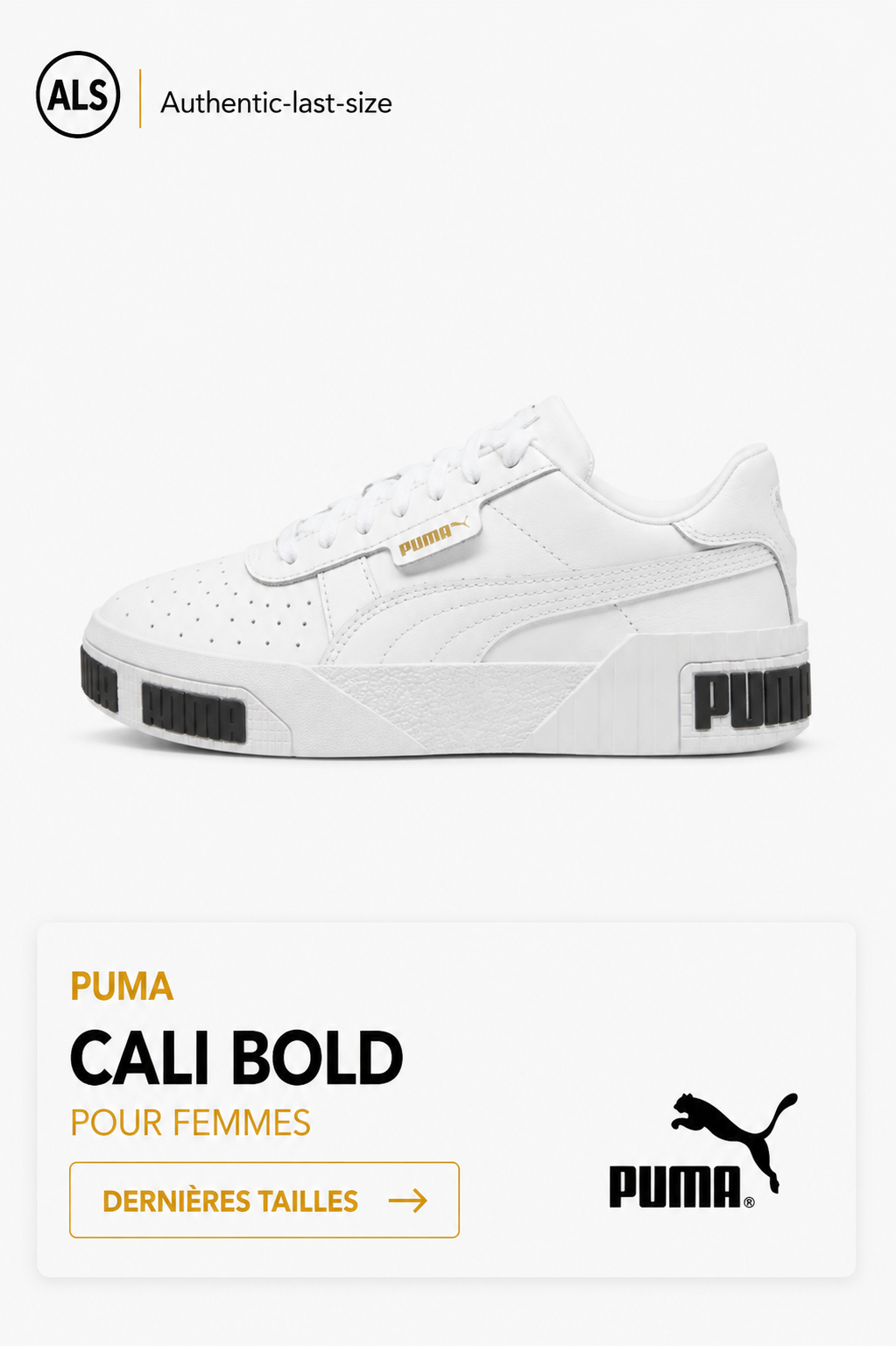 Puma Cali Bold en cuir – Femme – Blanc