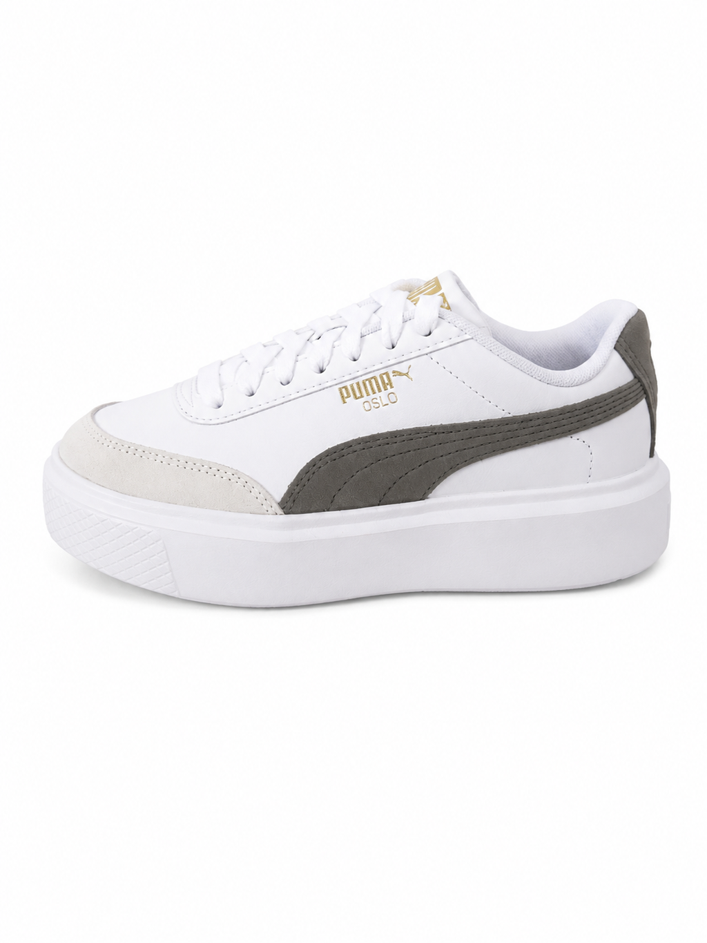 Puma Oslo Maja Archive en cuir – Femme – Blanc / Kaki