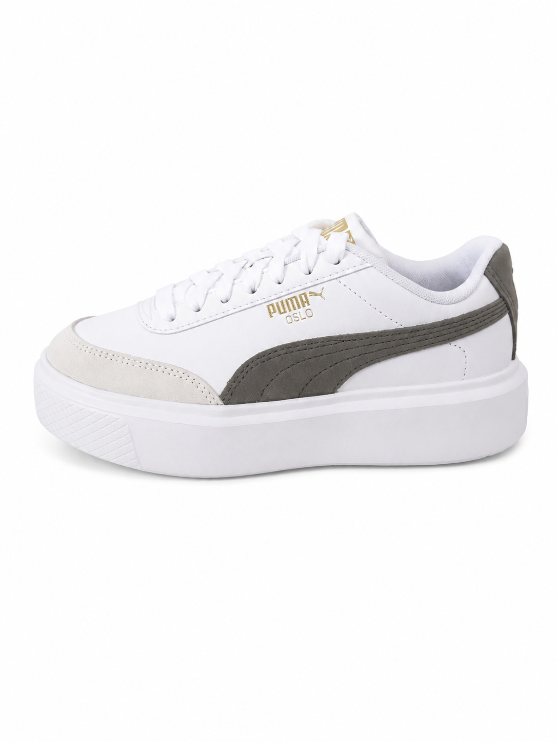 Puma Oslo Maja Archive en cuir – Femme – Blanc / Kaki
