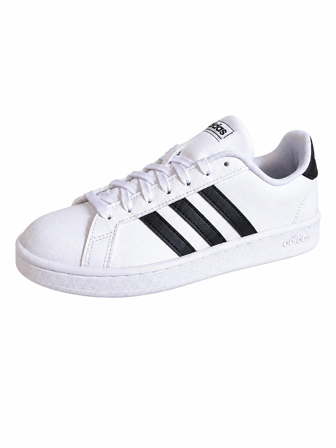 adidas Grand Court – Baskets en cuir – Blanc / Noir