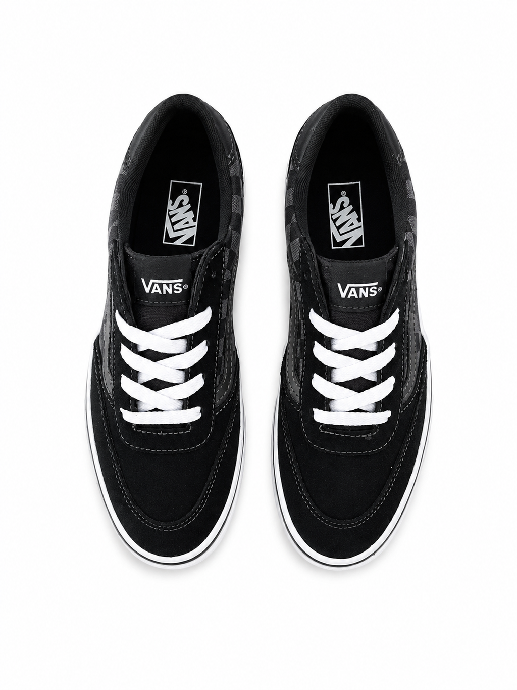 Vans Brooklyn LS Checkerboard – Baskets Noir / Asphalt