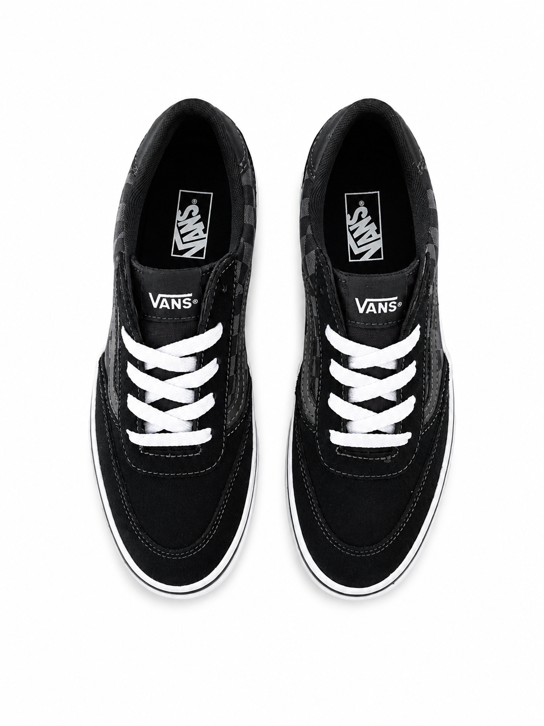 Vans Brooklyn LS Checkerboard – Baskets Noir / Asphalt