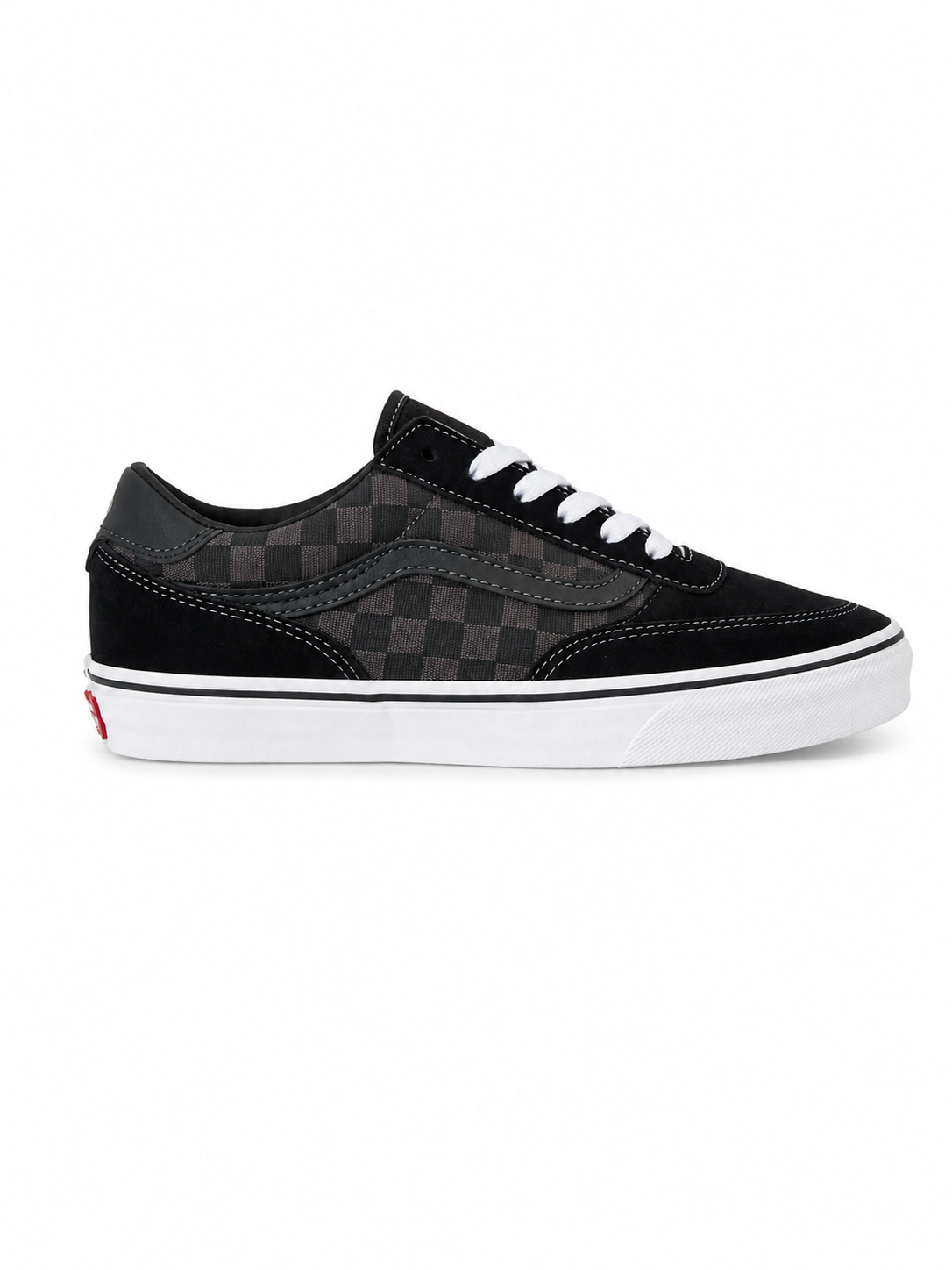 Vans Brooklyn LS Checkerboard – Baskets Noir / Asphalt