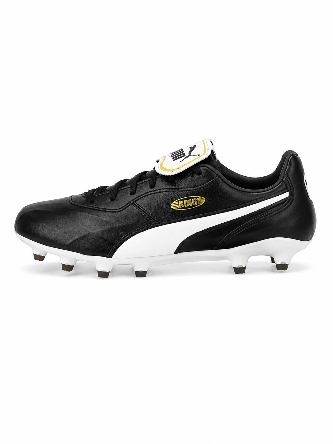 PUMA KING Top FG – Crampons Football – Noir / Blanc