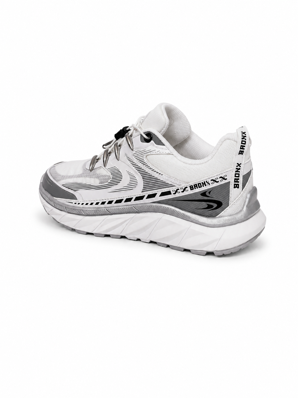 BRONX Trackerr – Blanc / Argent / Noir