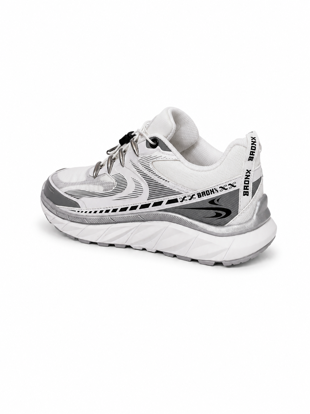 BRONX Trackerr – Blanc / Argent / Noir